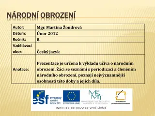 Národní obrození - Historie, Významné osobnosti a Díla té doby