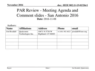 IEEE 802.11-15-01326r1 PAR Review Meeting Agenda & Comments