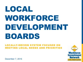 Local Workforce Development Boards and Maryland Workforce Investment Network Overview