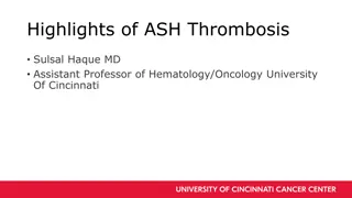 Highlights of ASH Thrombosis Study Findings