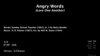 Sunday School Teacher's 1867 Hymn 'Angry Words' Explained with Images