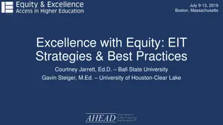 Strategies and Best Practices for Excellence with Equity in EIT