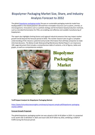 Biopolymer Packaging Market Size, Share & Industry Forecast to 2032