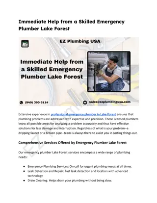 Immediate Help from a Skilled Emergency Plumber Lake Forest