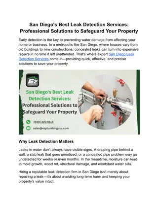Top Leak Detection Services in San Diego_ Expert Solutions to Protect Your Property