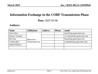 Information Exchange in COBF Transmission Phase IEEE 802.11-25/0389r0