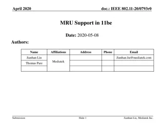 Innovative MRU Support in 11be Standard - Analysis & Recommendations