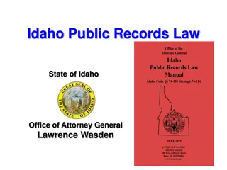 Understanding Idaho Public Records Law and Key Definitions