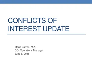 COI Operations Update and Contact Information