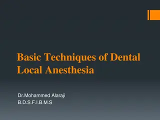 Advanced Techniques of Dental Local Anesthesia and Applications
