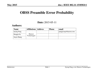 Understanding OBSS Preamble Error Probability in IEEE 802.11-15