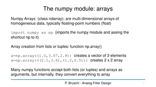 Understanding Numpy Arrays and Array Manipulation Functions
