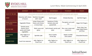 Delicious Lunch Menus for April and May 2025
