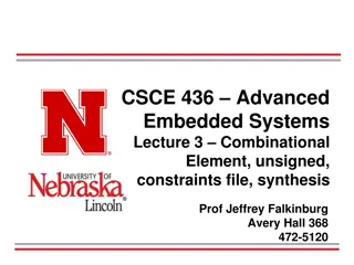 Advanced Embedded Systems Lecture: Synthesis, Constraints, Combinational Element