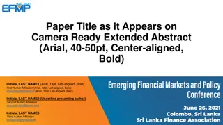 Ready Extended Abstract: Paper Title, Author, and Affiliation Details