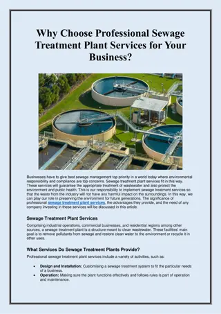 Why Choose Professional Sewage Treatment Plant Services for Your Business