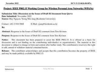 Discussion on Draft D2 Document Issues in IEEE Wireless Networks Submission