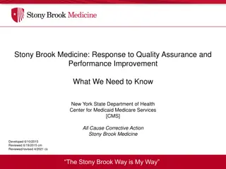 Stony Brook Medicine Response to Quality Assurance and Performance Improvement