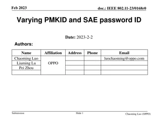 Varying PMKID and SAE Password Identifier Method Overview