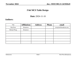 IEEE 802.11-24/1826r0: MCS Table Design Proposal