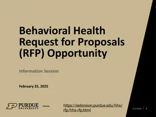 Behavioral Health RFP Opportunity Overview