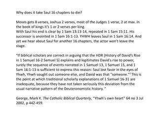 Saul and David: A Narrative Analysis in 1 Samuel