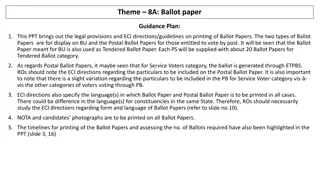 Guidelines for Printing Ballot Papers: Legal Provisions and ECI Directives