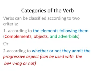 Understanding Verb Categories and Types in English Grammar