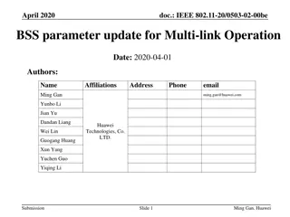 IEEE 802.11-20/0503-02-00be BSS Parameter Update for Multi-link Operation