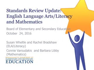 Massachusetts Standards Review Update: ELA/Literacy and Mathematics Board Meeting
