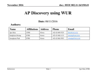 Efficient AP Discovery Method for WUR Equipped Devices