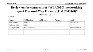 Review on WLAN/5G Interworking Model Proposals