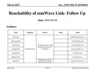 MmWave Reachability Estimation Structure for IEEE 802.11-25/0300r0 Document