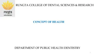 Public Health Dentistry: Concepts and Learning Objectives