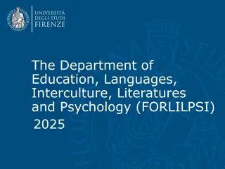 Department of Education, Languages, Cultures, and Psychology - FORLILPSI 2025 Overview