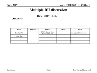 IEEE 802.11-19/1914r1 Multiple RU Discussion Summary