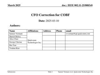 IEEE 802.11-25/0083r0: CFO Correction for COBF in 802.11bn
