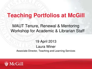 Teaching Portfolios at McGill University Workshop Overview