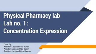 Concentration Expressions in Physical Pharmacy Lab