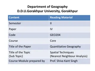 Spatial Techniques in Quantitative Geography Analysis