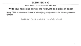 Boolean Satisfiability - Exercise 32 Review