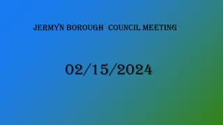Jermyn Borough Council Meeting Agenda and Treasurer's Report - Feb 15, 2024