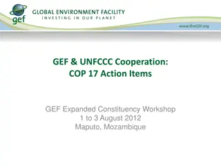 GEF-UNFCCC Cooperation Overview: COP 17 Action Items
