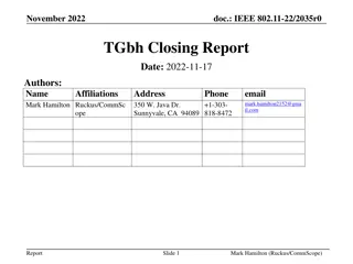 IEEE 802.11-22/2035r0 TGbh Closing Report November 2022