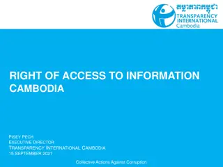 Access to Information in Cambodia: Collective Actions Against Corruption