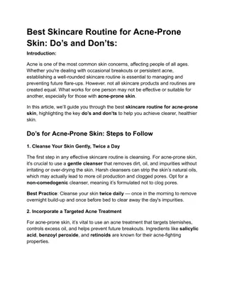 Best Skincare Routine for Acne Prone Skin Do’s and Don’ts
