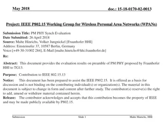 Evaluation of PM.PHY Synchronization for IEEE 802.15 Work Group