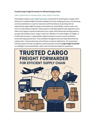 Trusted Cargo Freight Forwarder for Efficient Supply Chain