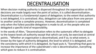 Understanding Decentralisation in Organisational Decision-Making