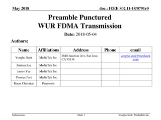 IEEE 802.11-18/0791r0 FDMA MU Wakeup Operations Summary